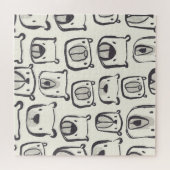 かわいいクマ、手で描かれたシームレスなパターン。 ジグソーパズル (横)