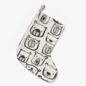 かわいいクマ、手で描かれたシームレスなパターン。 スモールクリスマスストッキング (正面 (吊り時))