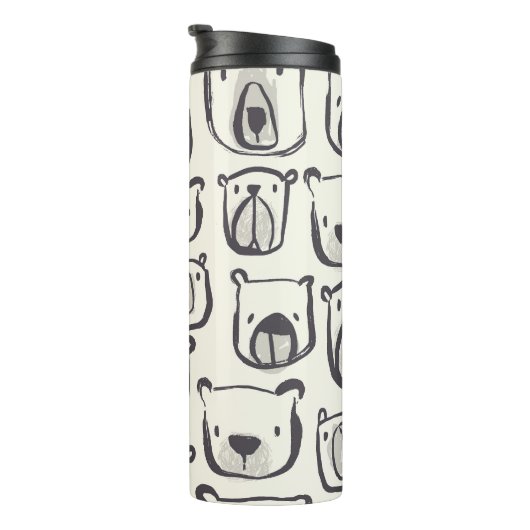 かわいいクマ、手で描かれたシームレスなパターン。 タンブラー (回転右)