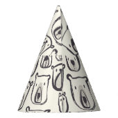 かわいいクマ、手で描かれたシームレスなパターン。 パーティーハット (裏面)