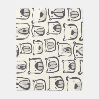 かわいいクマ、手で描かれたシームレスなパターン。 フリースブランケット