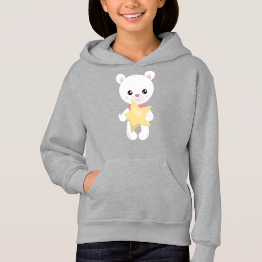 かわいいクマ，白いクマ，テディベア，ベビークマ，スター (正面)
