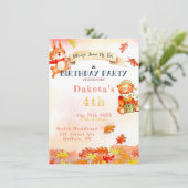 かわいいクマ 秋の誕生日パーティー招待状 2 招待状 (スタンド正面)