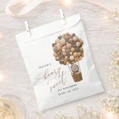 かわいいクマ、茶色のバルーン、最初の誕生日 フェイバーバッグ (クリップ留めされた状態)