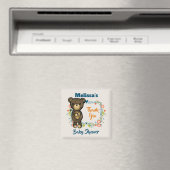 かわいいクマ、黄色い花&フローラリースありがとう マグネット (インサイチュ (食洗機))