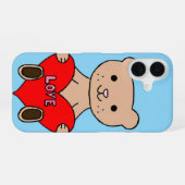 かわいいクマ iPhone 16ケース (裏面横)
