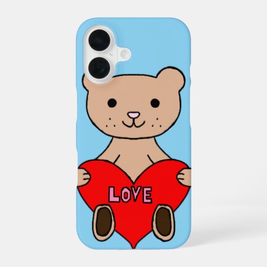 かわいいクマ iPhone 16ケース (裏面)