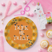 かわいいクモとクモの巣ハロウィンパターン(の模様が)あるー ペーパープレート (パーティー)