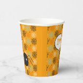 かわいいクモとクモの巣パターン（の模様が）ある 紙コップ (右)