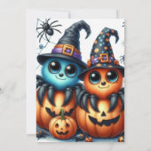 かわいいクモのカボチャ ハロウィンパーティーの招待状 招待状 (裏面)