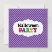 かわいいクモのカラフルなハロウィンパーティー 招待状 (裏面)