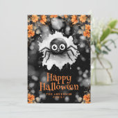 かわいいクモのクモの巣ハッピーハローウィンカード シーズンカード (スタンド正面)