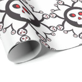 かわいいクモのスカル漫画 ラッピングペーパー (ロールコーナー)