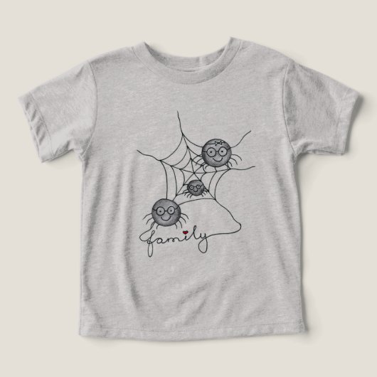 かわいいクモの家族 - 幼児&ベビー グラフィックTシャツ (デザイン正面)