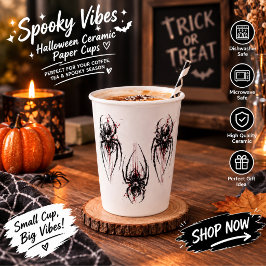 かわいいクモの水彩画 ハロウィンパーティー紙コップ 紙コップ