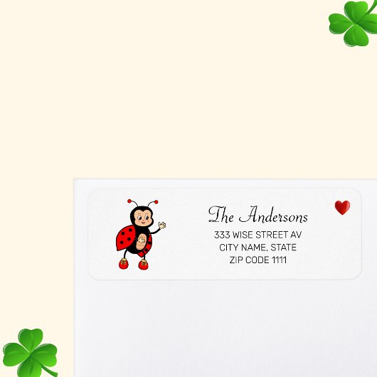 かわいいクモリとハートの白 ラベル