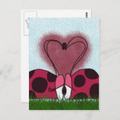 かわいいクモリグモのカップル ポストカード (正面/裏面)