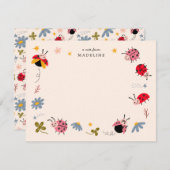 かわいいクモリナガハナアリの幼児 ノートカード (正面/裏面)