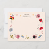 かわいいクモリナガハナダテハムシの子供たち ノートカード (正面)