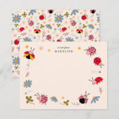 かわいいクモリナガハナダテハムシの子供たち ノートカード (正面/裏面)