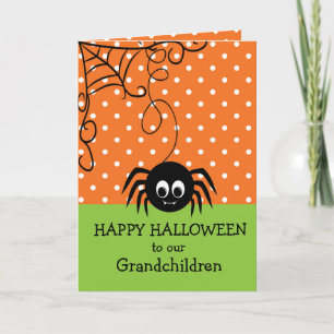 かわいいクモ ハッピーハロウィン 孫たち カード