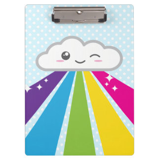 かわいいクラウドとレインボークリップボード クリップボード