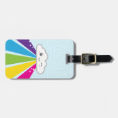 かわいいクラウドとレインボートラベルタグ ラゲッジタグ (正面横)