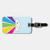 かわいいクラウドとレインボートラベルタグ ラゲッジタグ (正面横)