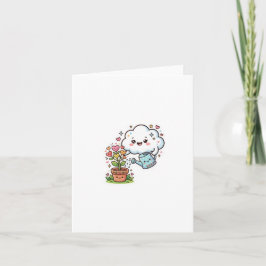かわいいクラウドとFステッカー かわいい植物のやさしさ カード