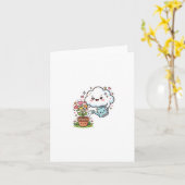 かわいいクラウドとFステッカー かわいい植物のやさしさ カード (黄色い花)