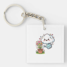 かわいいクラウドとFステッカー かわいい植物のやさしさ キーホルダー