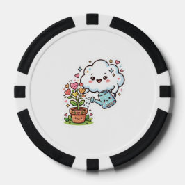 かわいいクラウドとFステッカー かわいい植物のやさしさ ポーカーチップ
