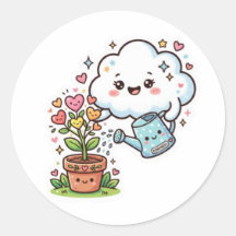 かわいいクラウドとFステッカー かわいい植物のやさしさ