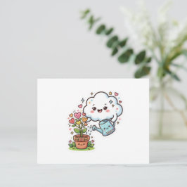 かわいいクラウドとFステッカー かわいい 可愛い プラント キンドネス 案内ポストカード