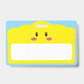 かわいいクラウドの小学校名札 バッジ (正面)