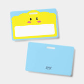 かわいいクラウドの小学校名札 バッジ (正面&裏面)