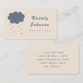 かわいいクラウド&ハートカラフルベビーシッターミニマリスト 名刺 (正面/裏面)