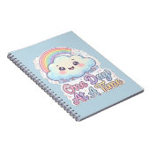 かわいいクラウド レインボー 一歩ずつ前へ ノートブック (右側)