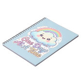 かわいいクラウド レインボー 一歩ずつ前へ ノートブック (左側)