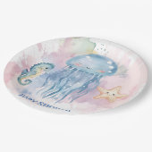 かわいいクラゲとフレンズPastelベビーシャワー ペーパープレート (アングル)