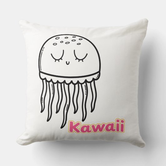 かわいいクラゲのイラスト クッション (正面)