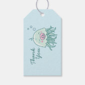 かわいいクラゲの赤ちゃんシャワーありがとうピンクの女の子 ギフトタグ (正面)