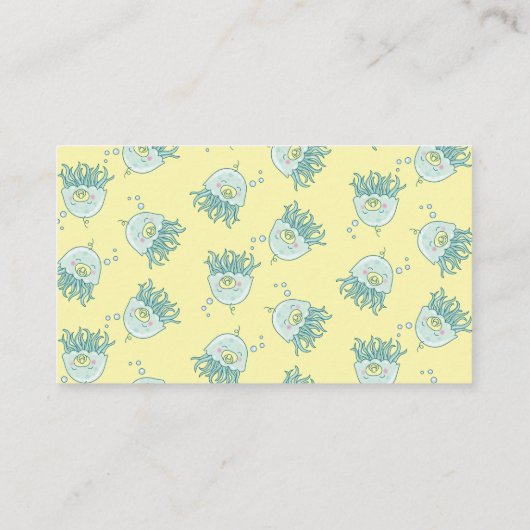 かわいいクラゲの赤ちゃんシャワーかわいい数を推測 エンクロージャーカード (裏面)