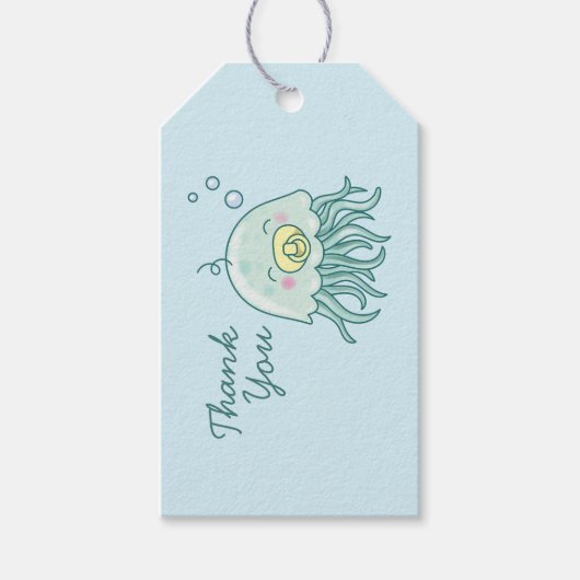 かわいいクラゲ赤ちゃんシャワーかわいいありがとう ギフトタグ (正面)