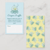 かわいいクラゲ赤ちゃんシャワーかわいいおむつラッフル エンクロージャーカード (正面/裏面)