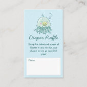 かわいいクラゲ赤ちゃんシャワーかわいいおむつラッフル エンクロージャーカード (正面)