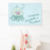 かわいいクラゲ赤ちゃんシャワーかわいいピンクガール 横断幕 (インサイチュ)