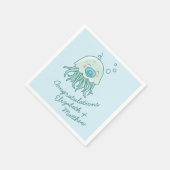 かわいいクラゲ赤ちゃんシャワーかわいいブルーボーイ スタンダードカクテルナプキン (角)