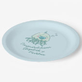 かわいいクラゲ赤ちゃんシャワーかわいいブルーボーイ ペーパープレート (アングル)