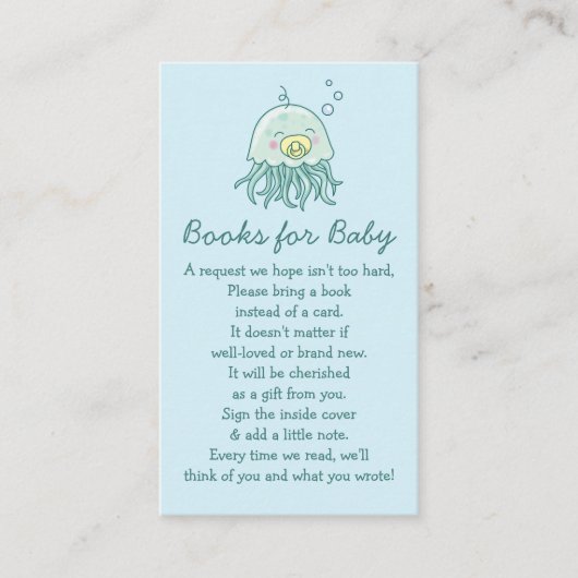 かわいいクラゲ赤ちゃんシャワーかわいい本ベビー エンクロージャーカード (正面)